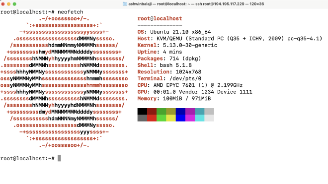 <code>neofetch</code> for the Virtual Machine at Linode